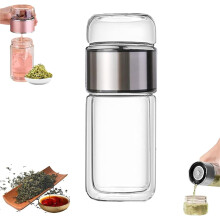 Tryteavas Glass Tea Infuser, 3-in-1 Built-in Filter, Double-Layer Separation for Blooming & Loose Leaf Tea, Compatible with Standard Teapots