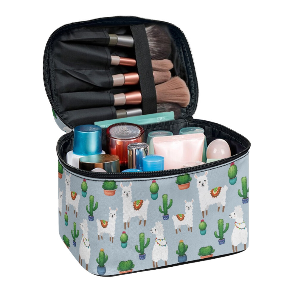 Travel Makeup Bag with Zipper and Handle 8.86"x6.5"x5.9"