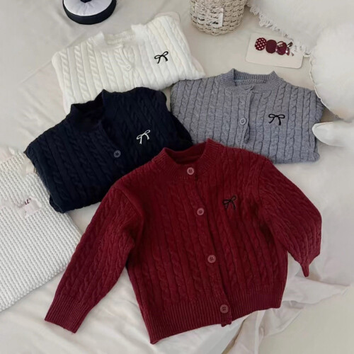 Πουλόβερ μωρού για κορίτσια, φθινοπωρινά ρούχα για κορίτσια, πλεκτή ζακέτα Mori, 2