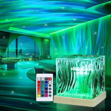 Magical Northern Lights Cube with Bluetooth and Touch Control, Rechargeable,16-Color Dreamscape Aurora Projector for Bedroom Mood Lighting