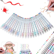 3D Acrylic Gel Pens, 24 Colors, 1.0mm, Quick-Dry, Compatible with Coloring Books & Painting