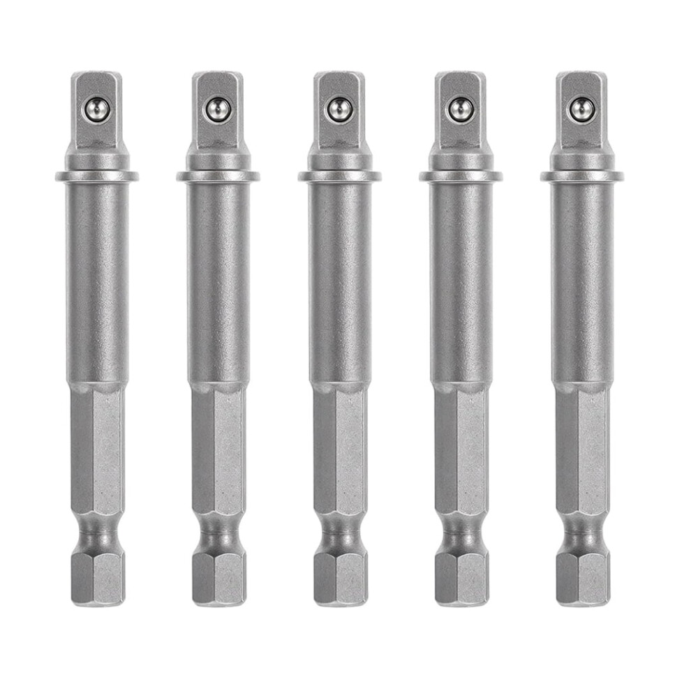 5Pcs 1/4Inch Socket Adapter Drill Bit Set Nut Driver Power Extension Impacts Hexagon Shank Adapter Drills Wrench Sleeve 9422877492527