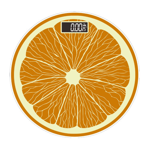 Colorful Fruit-Pattern Glass Bathroom Scale, Smart Weighing with Temp Sensor, USB Charging, 400 lbs, High Precision