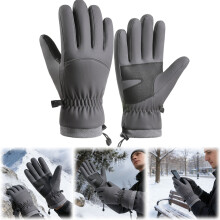 Winter Warm Ski Gloves Windproof Touchscreen Fleece Lined