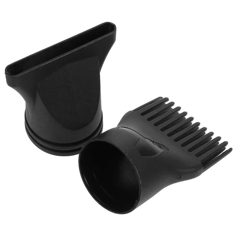 Black 2Pcs Blow Dryer Attachment With Narrow Concentrator Plastic Hair Dryer Collection Nozzle For Home Use