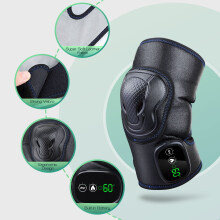 Leather Heated Knee Brace Wrap, Cordless Rechargeable, 3 Heat Levels, Hot Compress – Compatible with All Knees