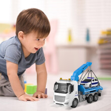 Simulation Trailer Engineering Toy Car with Sound & Lights – Compatible with LEGO – Construction Vehicle for Kids