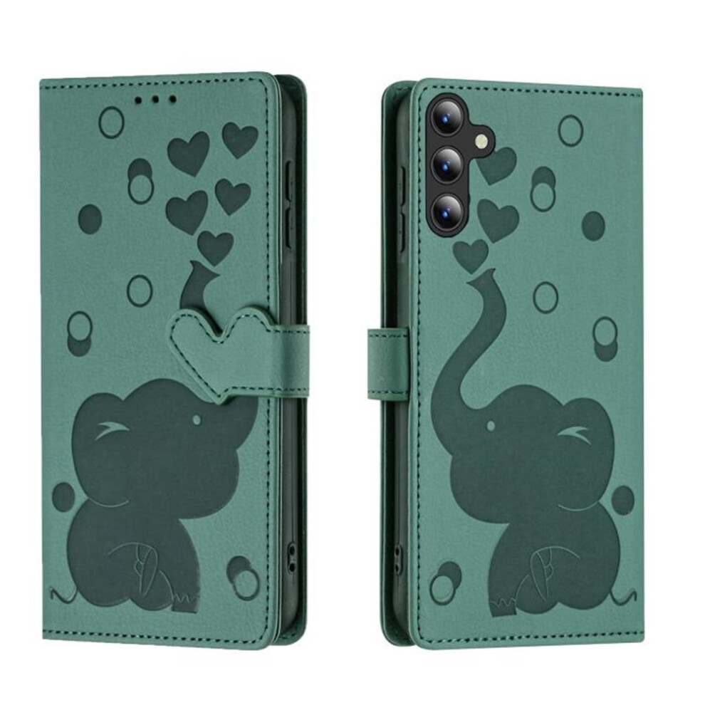 Compatible With Samsung Galaxy S25 (5G) 6.2" Pu Leather Flip Wallet Case Â Cartoon Elephant Embossed, Magnetic Closure, Card Slots, Hand Strap, 9313598260598