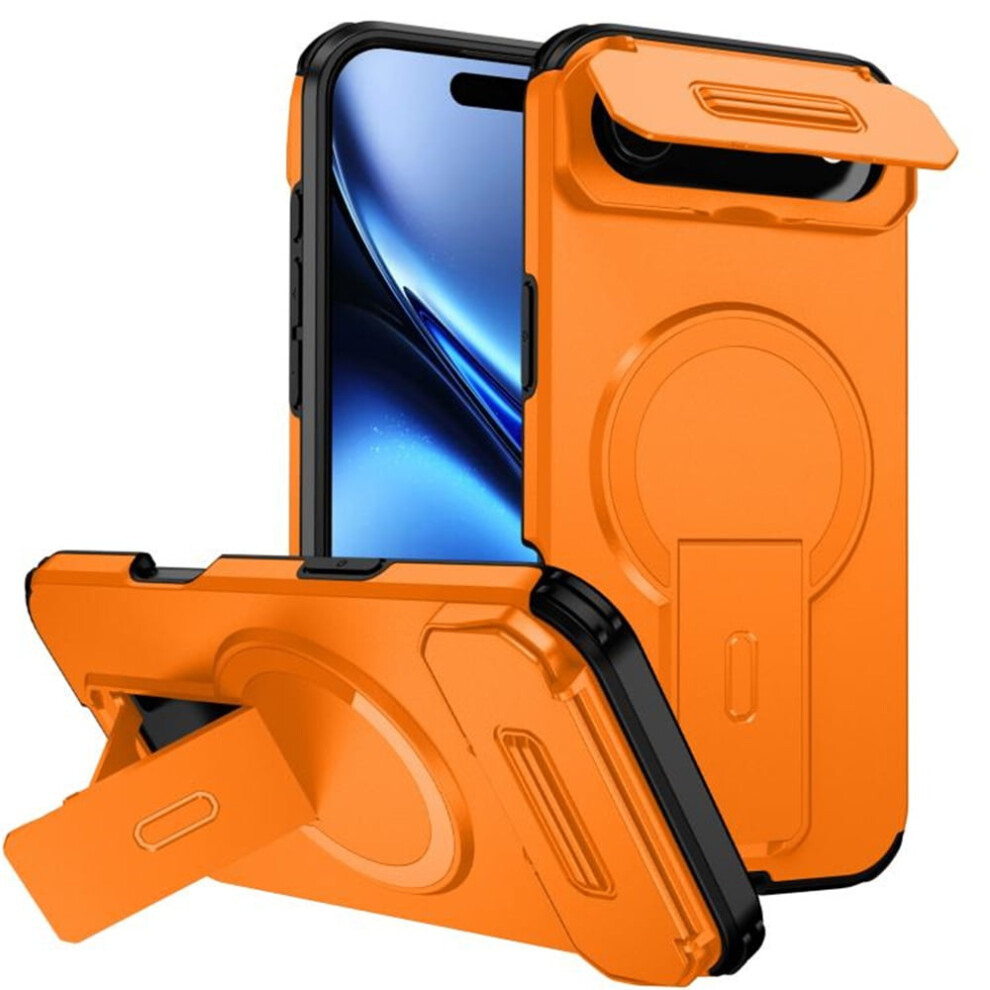Iphone Air 6.5" Case Â Magsafe, Invisible Fold Stand, Sliding Camera, Shockproof, Dropproof, (Compatible With Iphone Air) Orange 9313598260246
