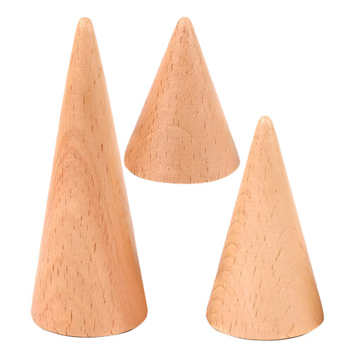 15Pcs Assorted Color Wood Ring Organizer Cone Display Stand for Rings 1