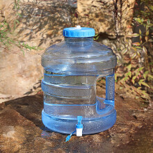 Contenedor de agua portátil para acampar con grifo y asa: tanque de almacenamiento transparente para senderismo, preparación para emergencias,
