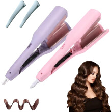 2PC Hair Styling Tool w/ Negative Ionic Tech, 4-Gear Double-Sided French Curling Iron, Adjustable Temp for Smooth, Long-Lasting Waves