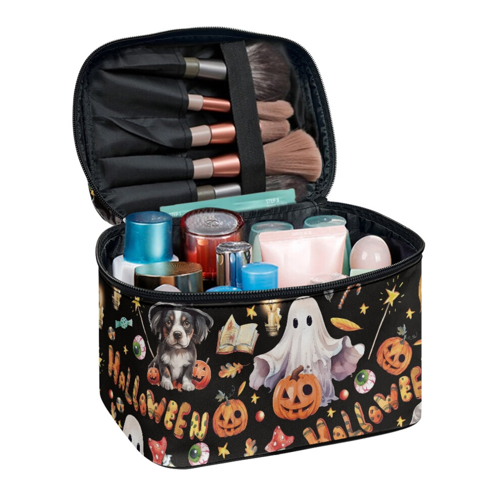 Zipper Storage Bag Large Cosmetic Travel Bag Portable Traveling Halloween Pattern Travel Cosmetic Toiletry Bags Travel Storage