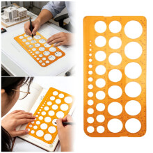 Circle Drawing Stencil - Geometric Template with Assorted Round Hole Sizes for Art, Drafting & Crafts