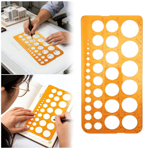 Circle Drawing Stencil - Geometric Template with Assorted Round Hole Sizes for Art, Drafting & Crafts
