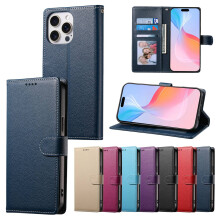 Leather Wallet Phone Case Compatible with iPhone 16 Pro Max, 15–6 Series