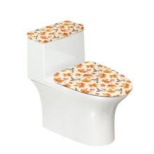 Bathroom Toilet Cozy Set Pack of 2 Elastic Fabric Easy to Install for Family, Autumn Leaf Hummingbird Design