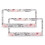 Vintage Gray Floral License Plate Frames Metal 2-Pack 1