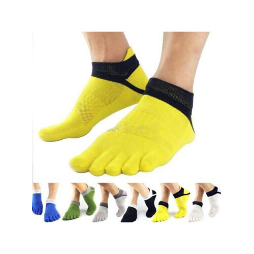 Κάλτσες Dragonus Men Five Toe Socks από Βαμβάκι, Στερεές Αθλητικές Κάλτσες για Τρέξιμο με 1
