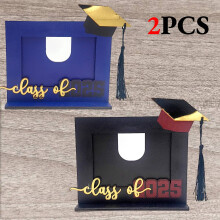 Cadre photo de remise de diplôme promotion 2025, lot de 2 cadres de bureau en bois (20 x 15 cm), cadeau de fin d'études pour elle – Compatible
