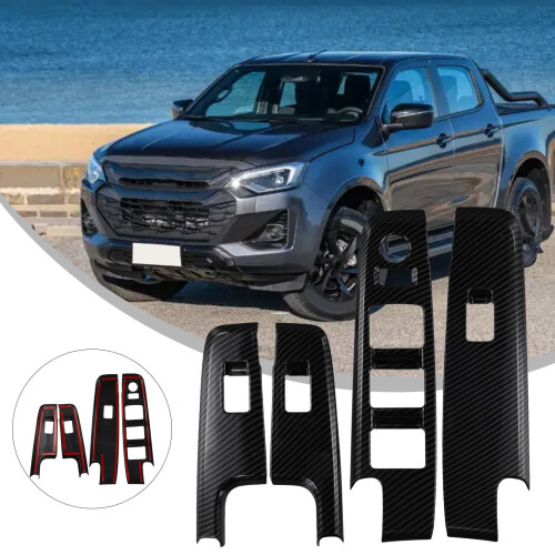 Για Isuzu DMax Dmax2023 2024Πάνελ διακόπτη ανύψωσης παραθύρου από ίνες άνθρακαΕλαφρύς