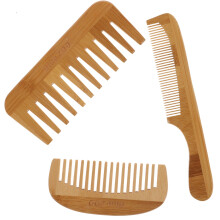 NICEXMAS 3 Pcs Bamboo Beard Combs Useful Hairstyling Combs Barber Shop Combs Home