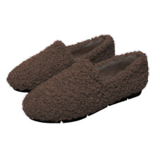 Willtoo Winterpantoffels voor dames - Warme instappers met dikke zool, pluizige huisschoenen, lichtbruin US-9 (EU-42)