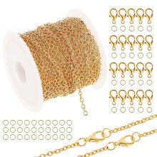 1 Set Jewelry Chains Link Chains Necklace Bracelet Chains Craft Chains Open Jump Rings Lobster Clasps