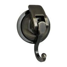 Antique Bronze No-Drill Suction Cup Hooks – Strong, Polished, Electroplated, Compatible with Glass (Kitchens, Bathrooms, Lavatories)