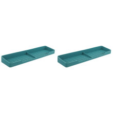 2Pcs Blue Silicone Kitchen Stove Top Holder Flexible Oven Shelf