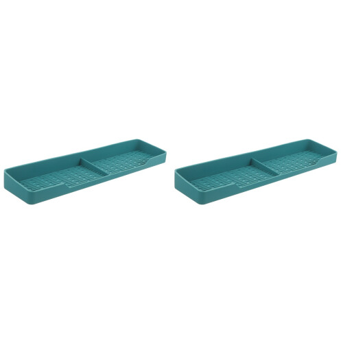 2Pcs Blue Silicone Kitchen Stove Top Holder Flexible Oven Shelf