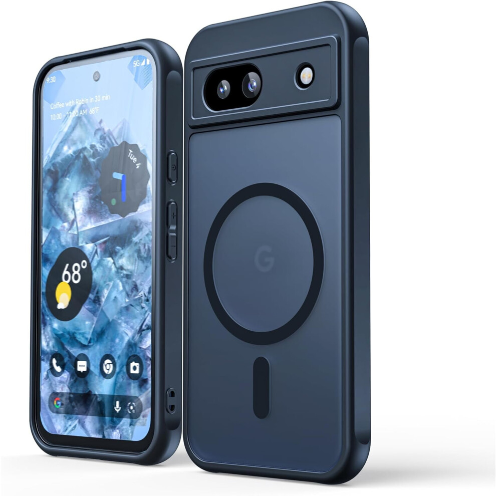 Magnetic Case For Google Pixel 8A Case [Shockproof Matte Slim] [Compatible With Magsafe](Black) Black 9496895296351