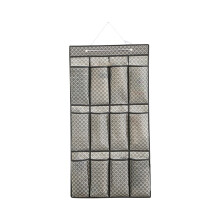 12-Pocket Over-Door Shoe Organizer – Grey, Large-Capacity Hanging Rack for Men, Women & Kids, Compatible with Standard Doors