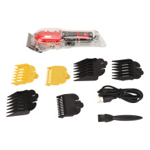 Hair Clippers Set For Men With Transparent Design And Indent Metal Clicking Lever Including6Guide Combs And Led Display For Long Battery Life