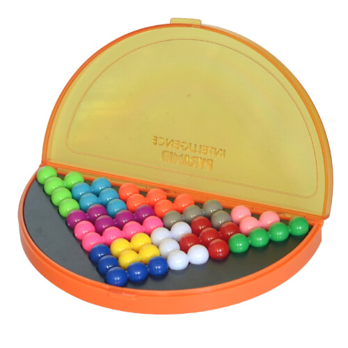 3Sets Pyramid Beads Toy Orange Logical Game for Kids Durable Material 1
