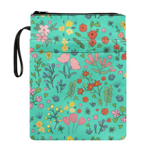 Book Covers, 1 pc Polyester Fabric Book Protection Protector Wrap Bag for Textbooks, 11.42 x 8.66 Inch, Multicolor Floral
