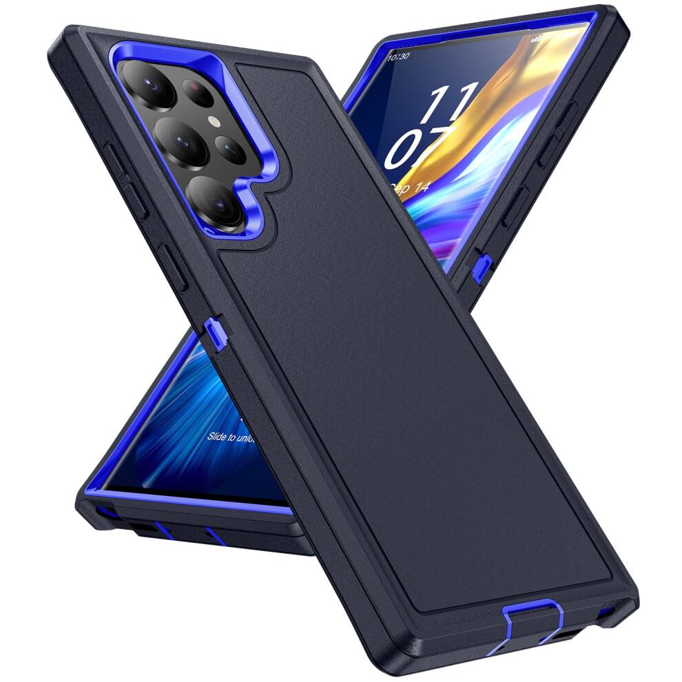Allytech Rugged Case For Samsung Galaxy S24 Ultra Â Hybrid Dual-Layer, Shockproof, Anti-Scratch, Heavy Duty, Dark Blue 9313598260659