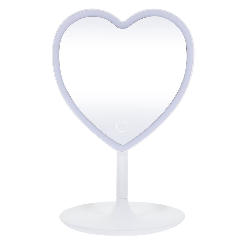 Heart Shaped LED Lighting Makeup Mirror 1 Piece Student Tabletop Cosmetic Mirror