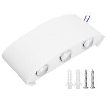 Elegant bågdesign, miljövänlig vägglampa i aluminiumlegering med 6 LED-strålkastare för inomhus- och utomhusbelysning, energieffektiva LED-chips