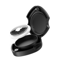 Magnetic AirTag Holder with Anti-Slip Strap | Secure Mounting & Durable Case (48.5mm) | Wall/Bike/Purse Compatible
