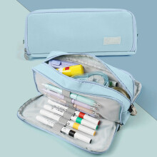 Foldable bags Large Capacity Multi Compartment Oxfords Clothed Pencil Case Student Stationery Storage Bag for Space Saving