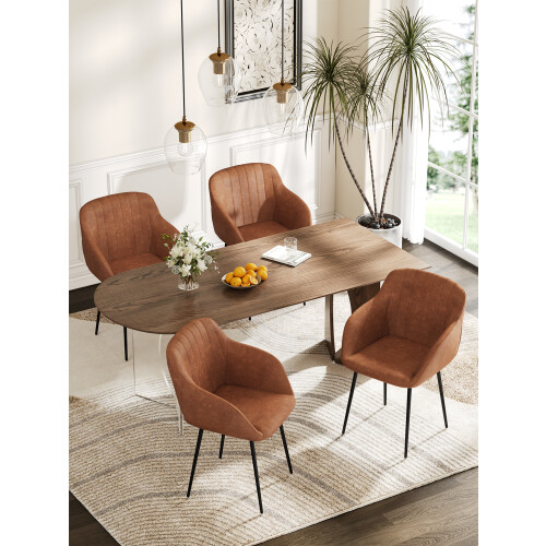 (Brown, Set of 2) GOEURVANT Dining Chairs