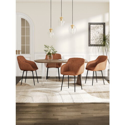 (Brown, Set of 2) GOEURVANT Dining Chairs 1