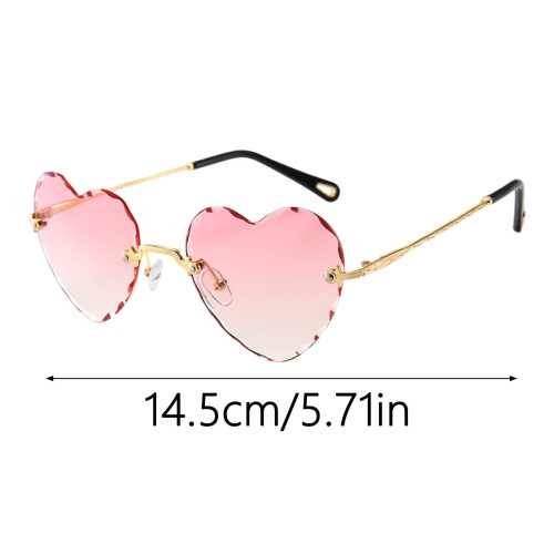 Κομψά γυαλιά ηλίου χωρίς πλαίσιο σε σχήμα καρδιάς για γυναίκες, μοντέρνα 1
