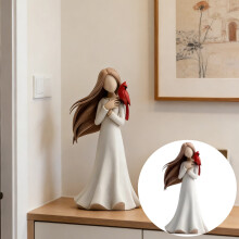 Cardinal Memorial Angel Figurine White Resin 6.5 inch