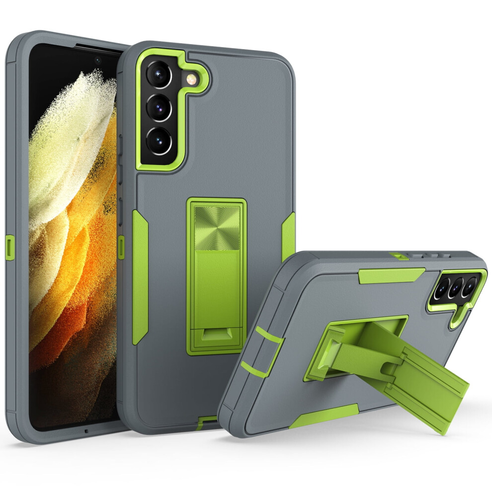 Compatible With Samsung Galaxy S22 Case With Kickstand Â Heavy Duty 2-In-1 Hybrid Rugged Shockproof Cover, + Black/Green 9181073491788