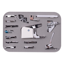 15 Pcs Low Shank Sewing Machine Presser Foot Kit with Snap On Adapter for Easy Stitching and Versatile Crafting