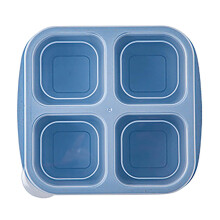4-Compartment Wheat Straw Snack Box with Lid