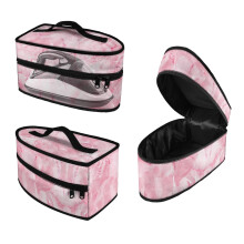 Pinkish-white Marble Pattern Iron Organizer Carrier Bag Handheld Travel Steamer Organizer Garment Carrying Case, Case Only