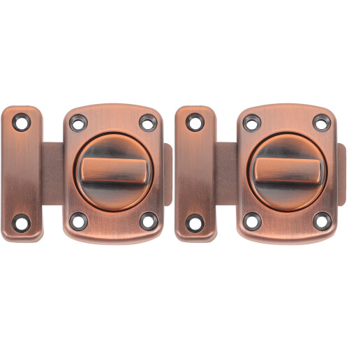 2Pcs Brown Zinc Alloy Door Latches for Inside Doors Quick Install